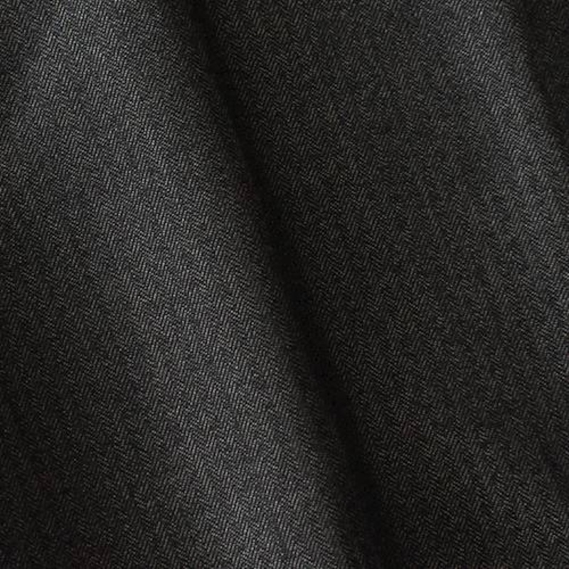 1 5/8 YD PC-Taupe Gray Tropical Wool Blend Herringbone Suiting Fabric