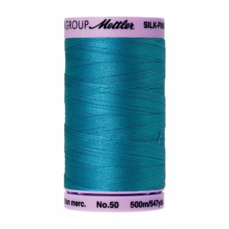 Silk-Finish Caribbean Blue 50wt 500M Solid Cotton Thread - 9104-1394