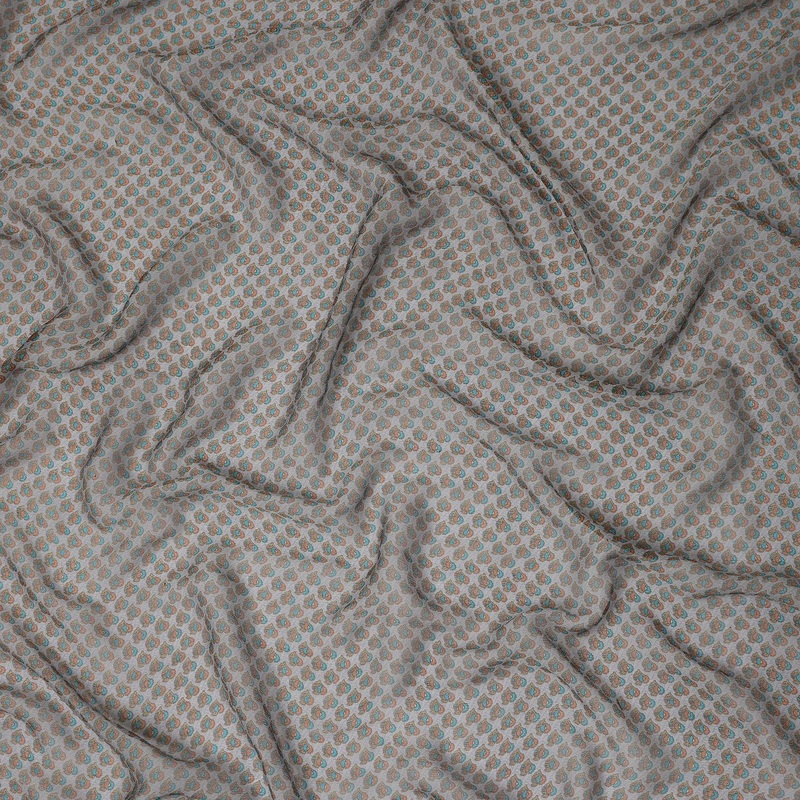 Subtle Grey Stone Textured Self Synthetic Chiffon Fabric Lightweight Dress Material 110cm Width Premium Quality Soft Finish Indian Origin - D29336