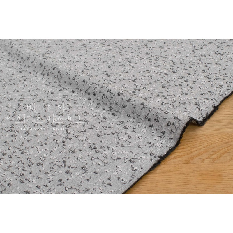 Yarn Dyed Jacquard Dainty Floral - black, grey