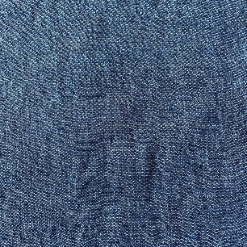100% Linen Soft&Crisp Fabric 21s Vintage Chambray Navy 4892