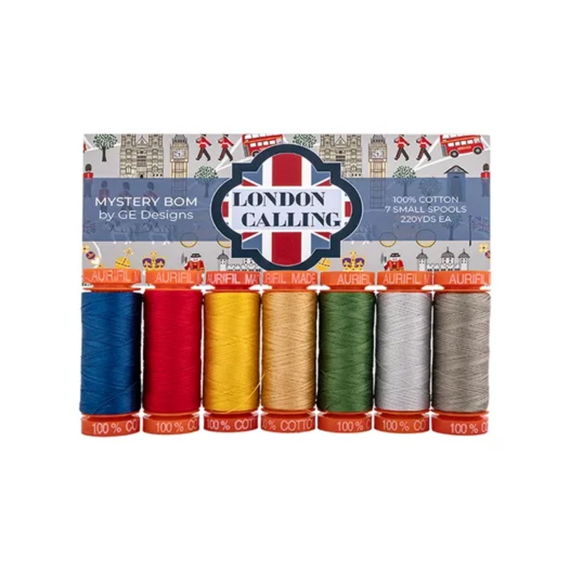 Aurifil London Calling 7pk 50wt Cotton Spools Thread Kit GE50LC7
