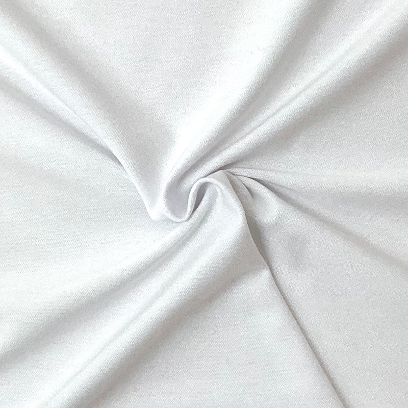 White Cotton Spandex Stretch Solid Jersey Knit Famous Maker Fabric
