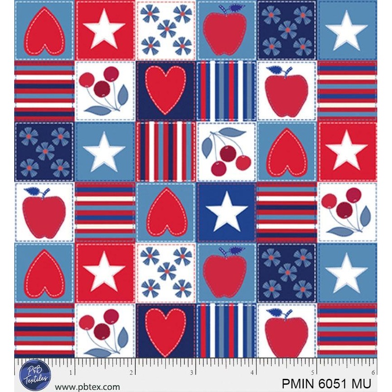 Patriotic Minis-Patriotic Patchwork Multi PMIN-06051-MU