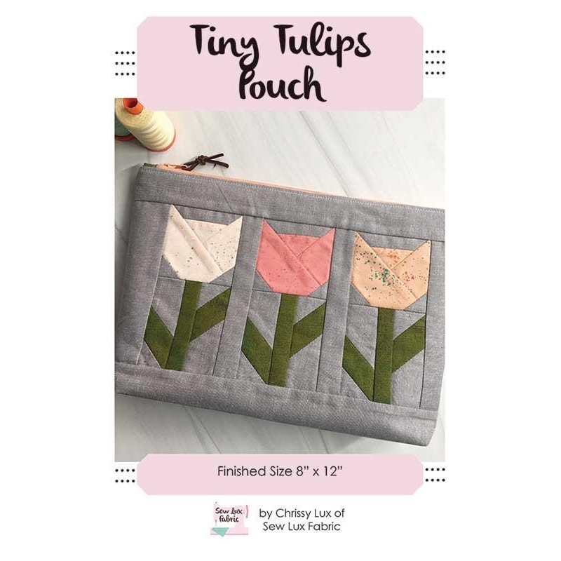 Tiny Tulips Pouch Pattern SLF2103 by Chrissy Lux of Sew Lux Fabrics