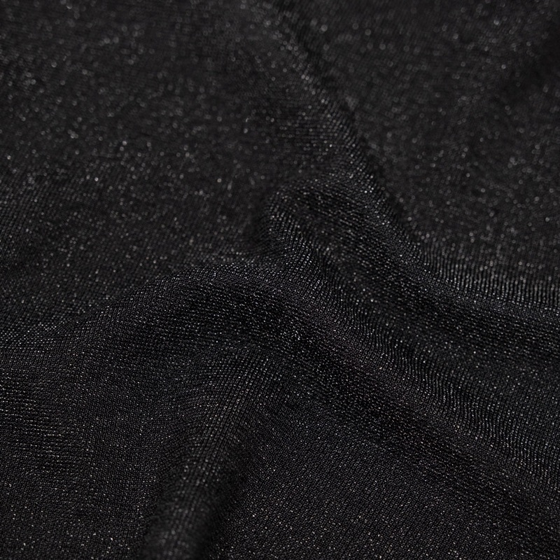 Shimmer Nylon Metallic Knit - Onyx