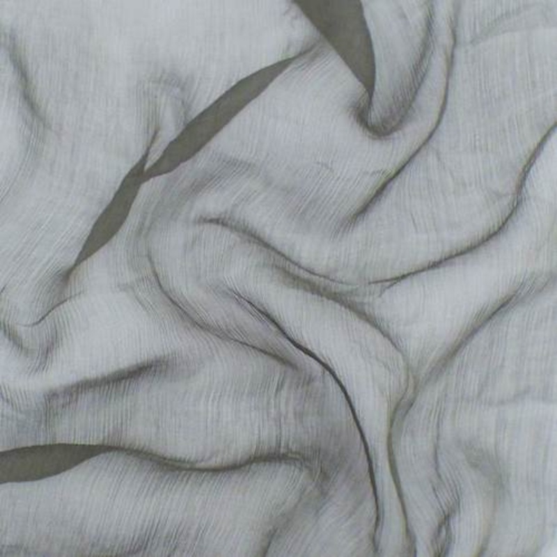 3 5/8 YD PC-Deep Gray Silk Crinkle Chiffon Fabric