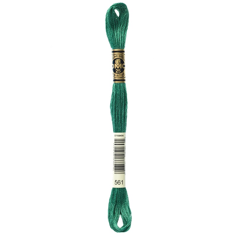 DMC 561 Very Dark Jade 6 Strand Embroidery Floss DMC #117UA-561
