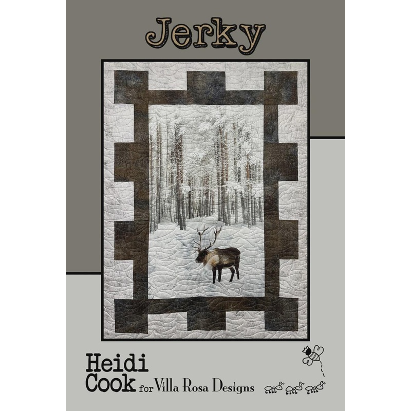 Jerky Quilt Pattern Card by Heidi Cook for Villa Rosa Designs finished size 43" x 60"