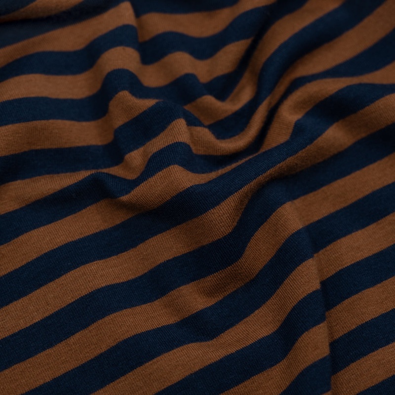 Sport Stripe Cotton Jersey - Nutshell/Midnight Blue
