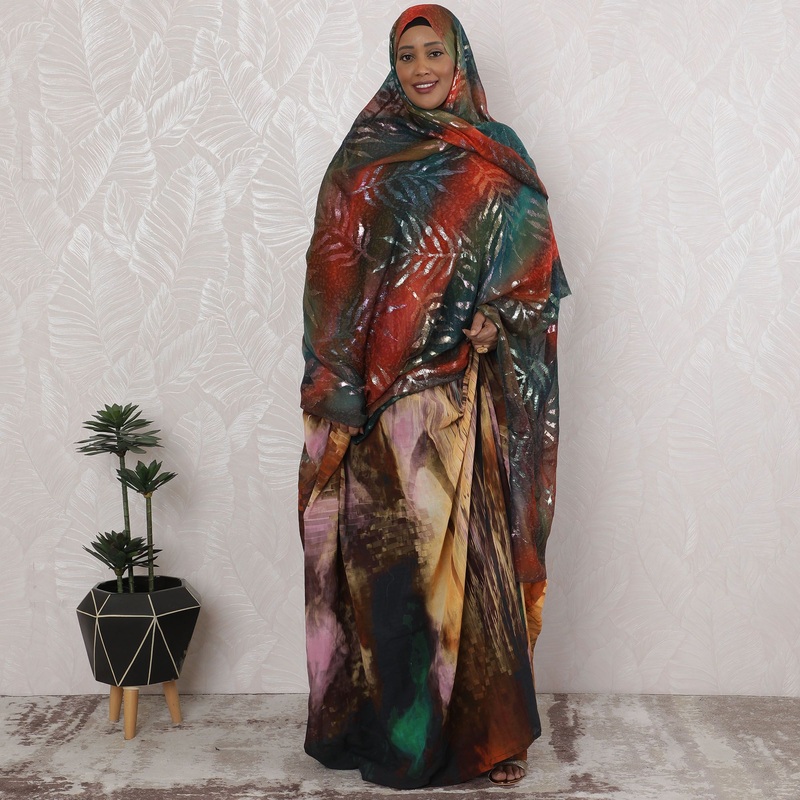 Enchanted Forest Silk Chiffon Garbasaar Fabric, 110cm - Lustrous South Korean Elegance- Piece of 2.0 Mtrs-D18696