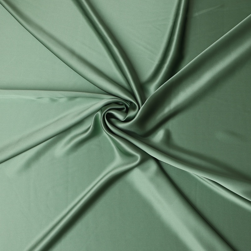 Sage Green Premium Pure Silk Satin Fabric with Smooth Lustrous Finish and Elegant Fluidity, 110 Cms Width, Made in China-D25924
