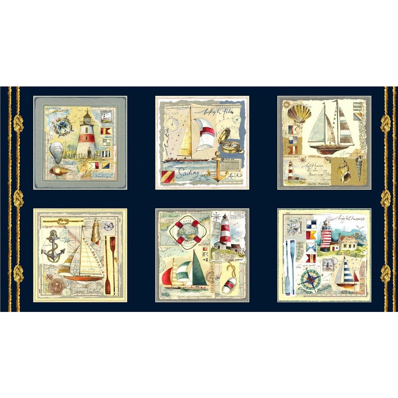 World Traveler 24" Nautical Panel - Navy