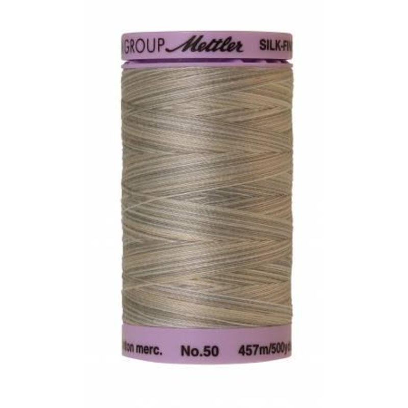 Silk-Finish Dove Gray 50wt 500M Variegated Cotton Thread - 9085-9860