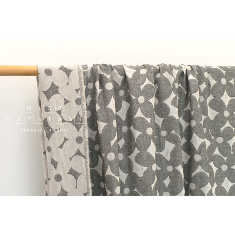 Yarn Dyed Woven Jacquard Yomogi - grey