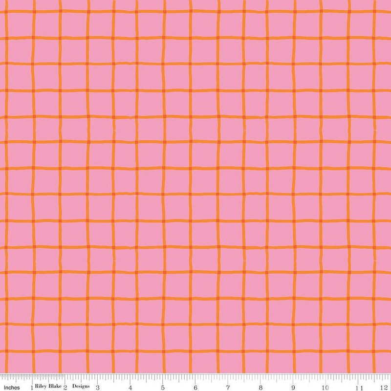 100 Aker Woods Picnic Plaid Pink Yardage C15176-Pink Sold in 1/2 yard increments cut continuously