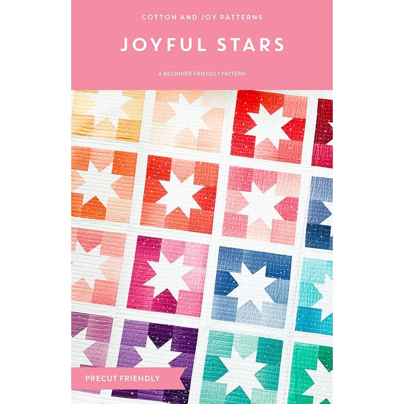 Joyful Stars Printed Pattern Only 4 sizes Baby , Throw, twin and queen/king CJ 109 by of Cotton and Joy.