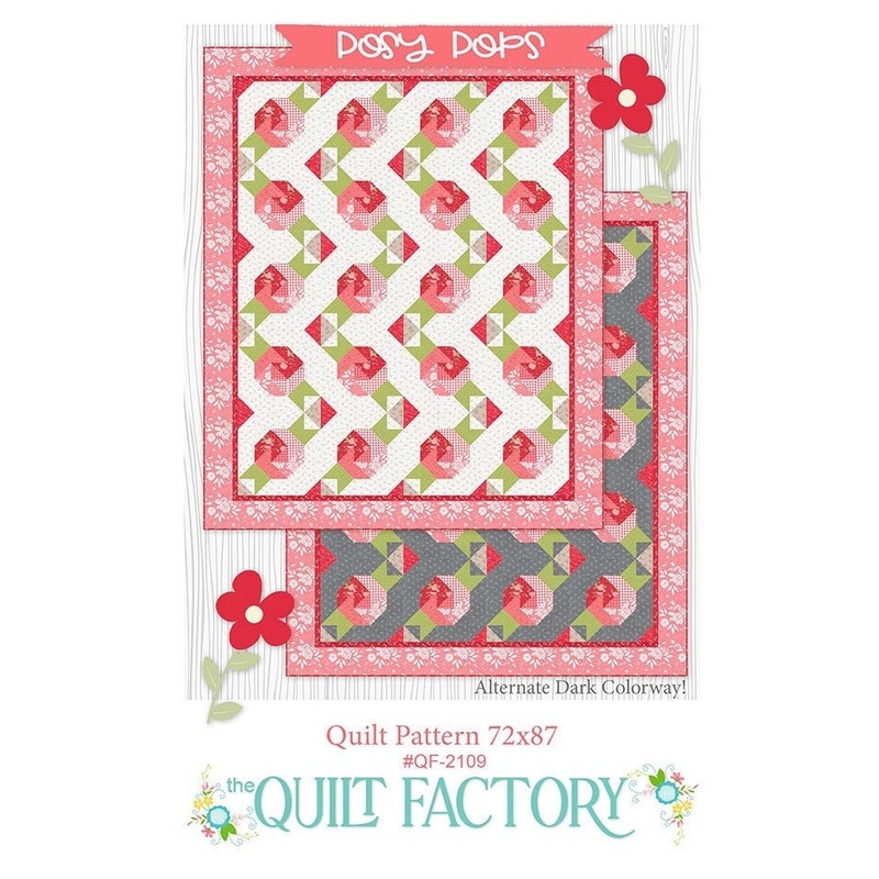 Posy Pops Quilt Pattern QF-2109 by Deb Grogan Finished Size 72" x 87"