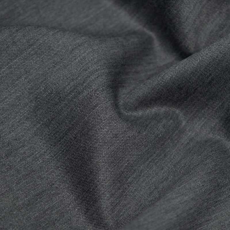 Deadstock Wool Poly Twill Suiting - Heather Grey