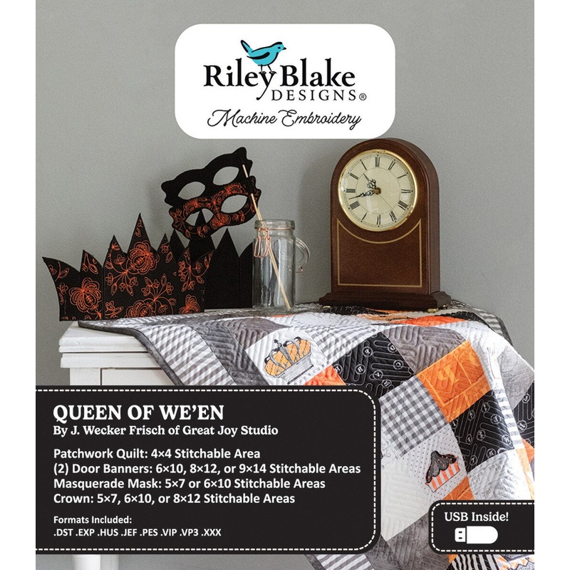 Riley Blake Designs Queen of We'en Machine Embroidery Projects USB ME149QW24R2