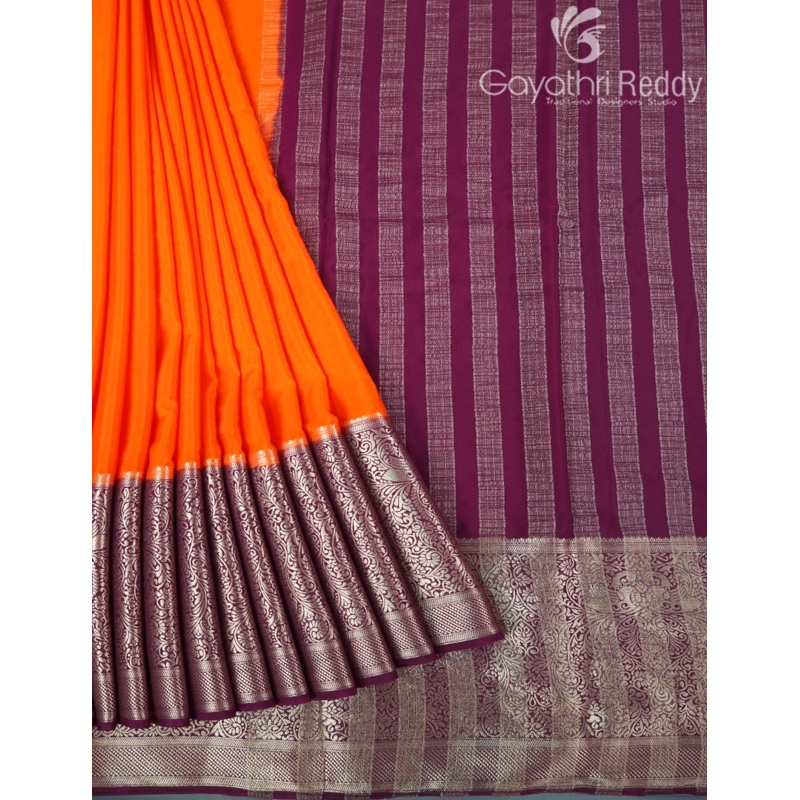 SEMI MYSORE CREPE SAREE-SMC343