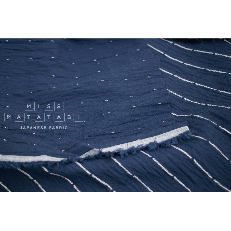 Shokunin Collection Yarn-Dyed Dot Dobby - navy blue