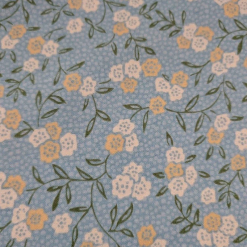Teal Floral Cotton FLANNEL Soft Brushed, OEKO-TEX Certified