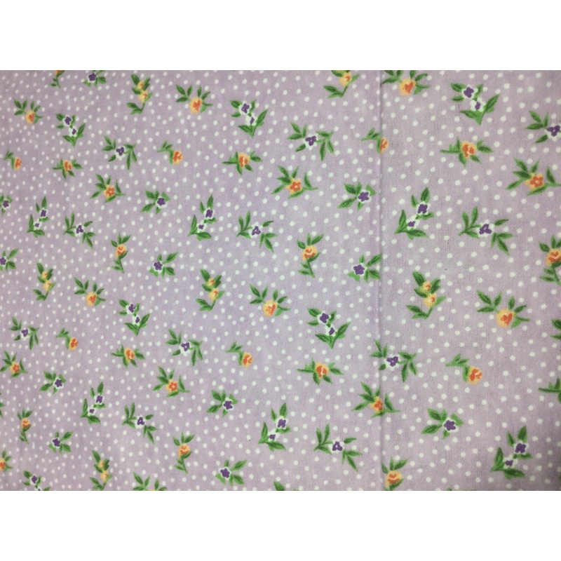 Purple with Flower Buds Floral - Cotton Flannel Fabric