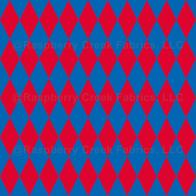 Red and Blue Bavaria Rhombus Diamond Flag Pattern