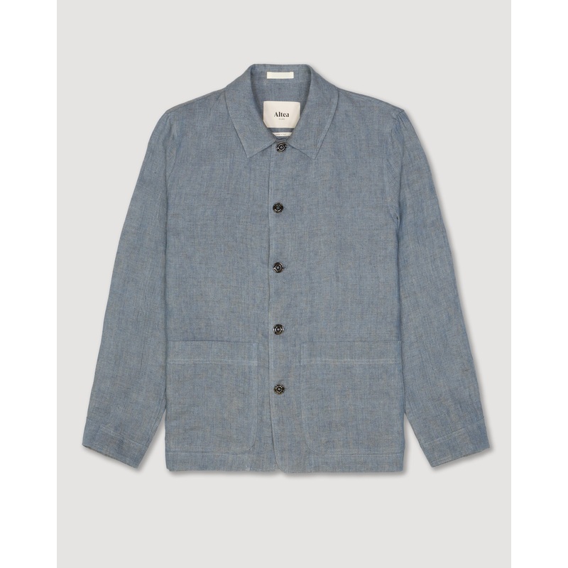 Work jacket Cameron in lino delav, sfoderata, azzurro - Carta da zucchero