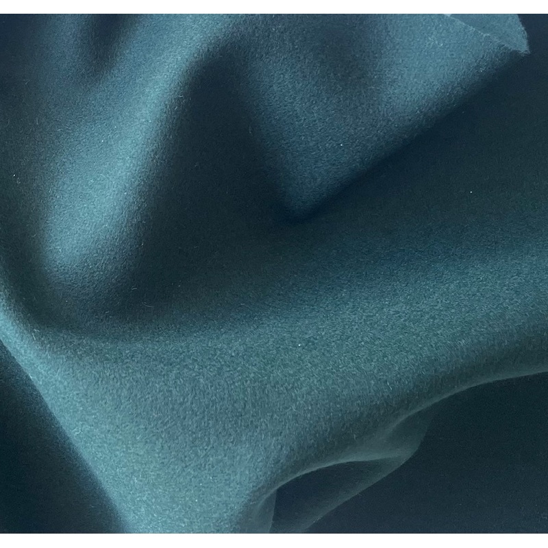 Mid-Weight Teal Green Virgin Wool Blend Melton Coating (Made in Italy)