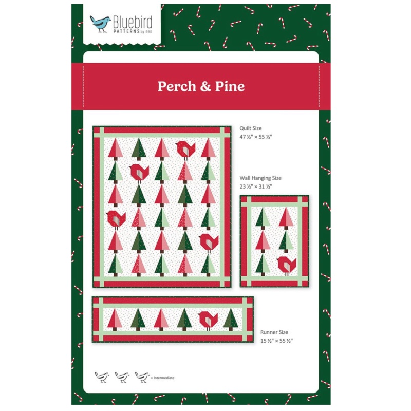 Perch & Pine Wallhanging, top & binding, 23.5x31.5