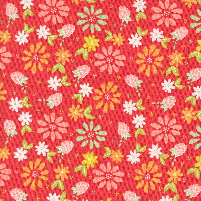Raspberry Summer-Spring Berries Floral-Raspberry