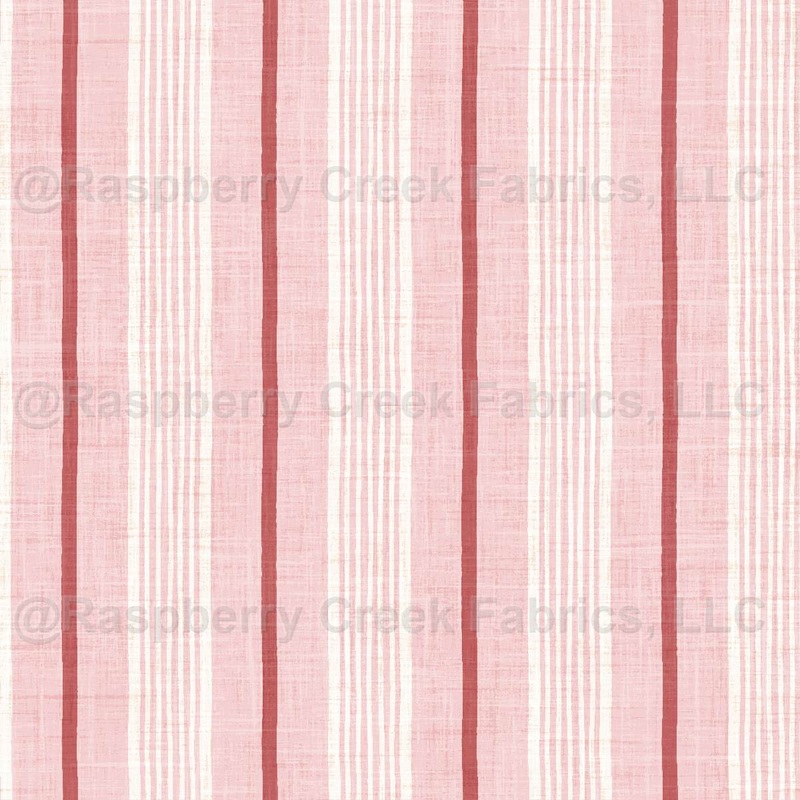 Stripe Pink and Red, Harbor Bloom by Krystal Winn Design