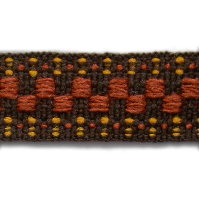 1/2" Sienna & Amber Checkerboard Woven Ribbon