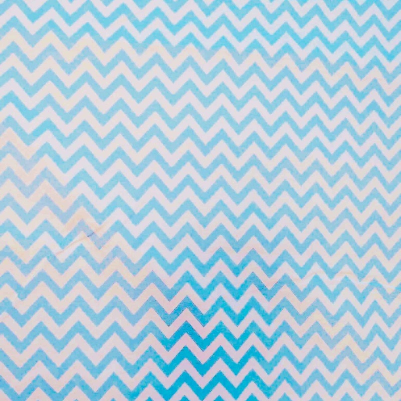 Blue & White Chevron Cotton Flannel Fabric 62" Wide