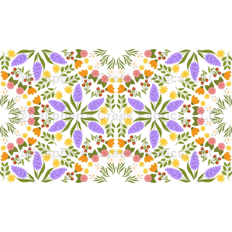 Colorful Spring Floral Kaleidoscope Pattern