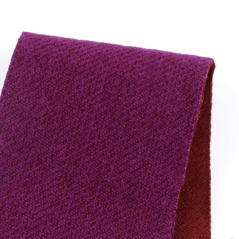 Double Faced Pure Wool Coating - Berry/Clove