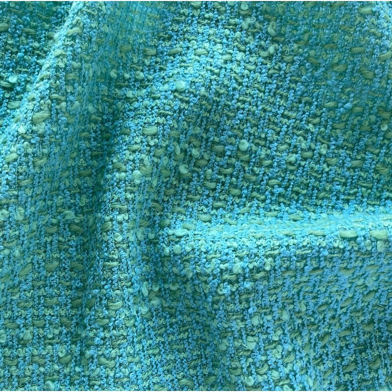 Lighter-Weight Aquamint Wool Boucl (Made in Italy)