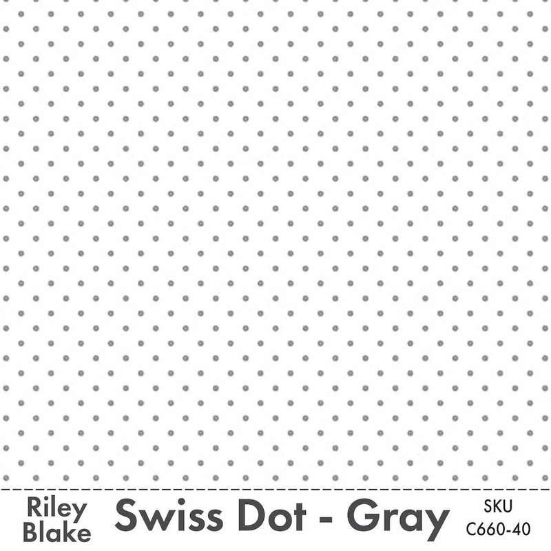 Riley Blake Swiss Dot Gray on White C660R-40GRAY