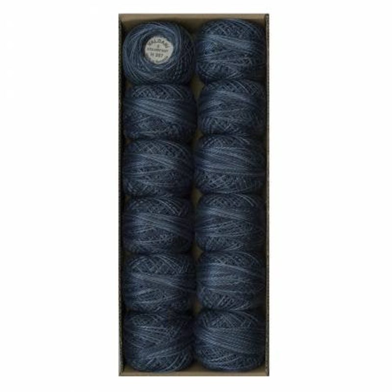Valdani Variegated Pearl Cotton Ball Colour H207 Darkened Blue