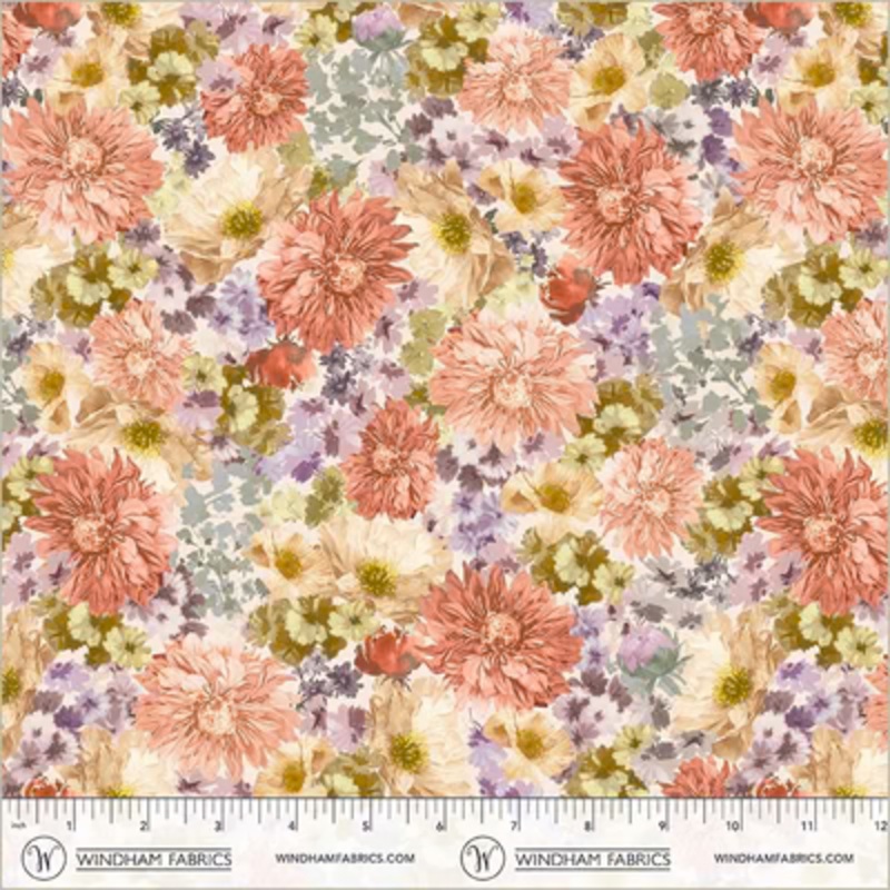 Aviva Quilting Cotton Fabric - Bright Blossoms Sunkissed
