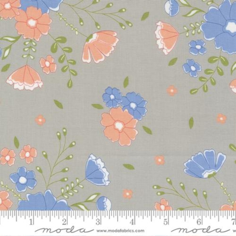 Peachy Keen-Moonlit Meadow Florals-Grey