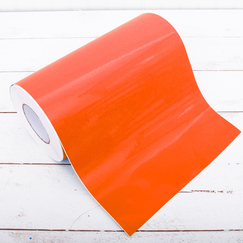 Permanent Vinyl Adhesive Orange - 12" Wide One Yard Roll