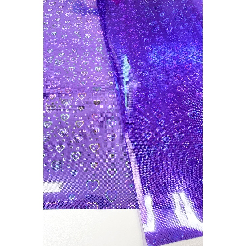 Purple Iridescent Neon Heart PVC Vinyl