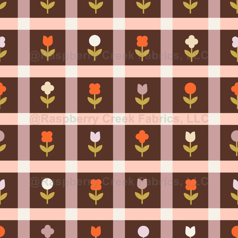 Retro Tulip Plaid - Brown