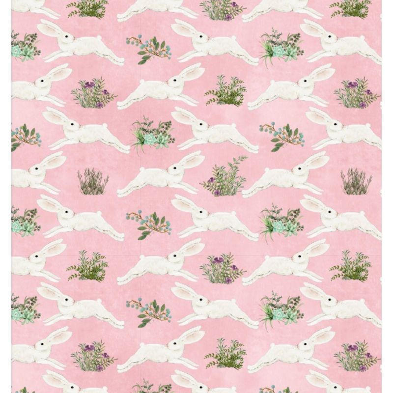 Spring Bunnies on Pink