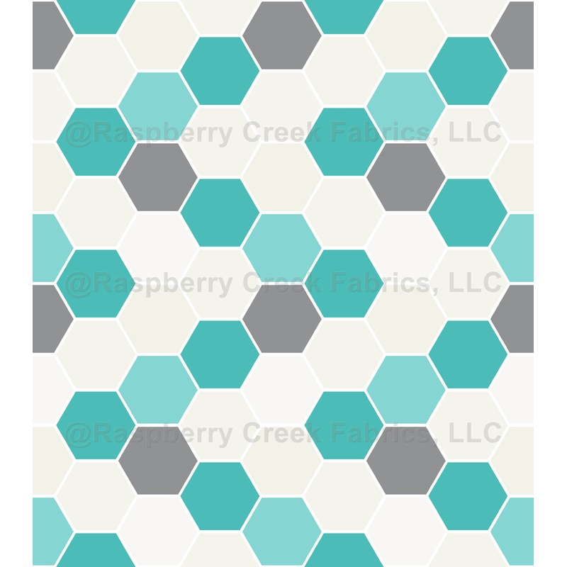 Colorful Honeycomb Pattern, Bee Comb, Hexagon, Green, Gray