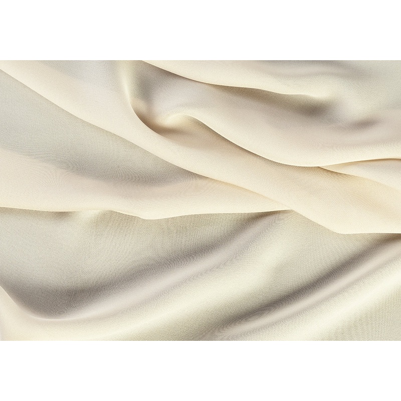 Drapy Khaki Cream Silk Georgette