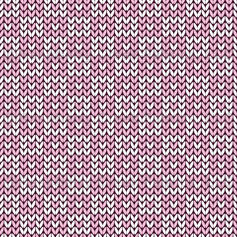 Faux Knitted Wool Checks and Heart Retro Hygge Crafty Warm Nordic Grandpa Style White Pink